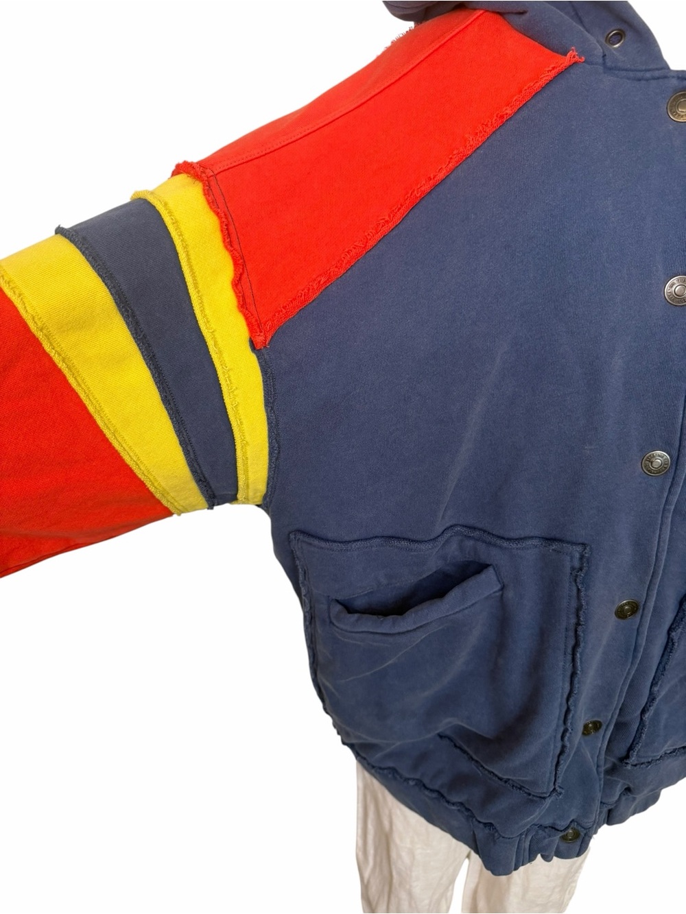 Free People We The Free Jianna Varsity Bomber Jacket large RARE - Picture 5 of 9